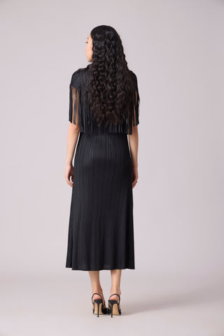 Alisha Fringe Dress - Black