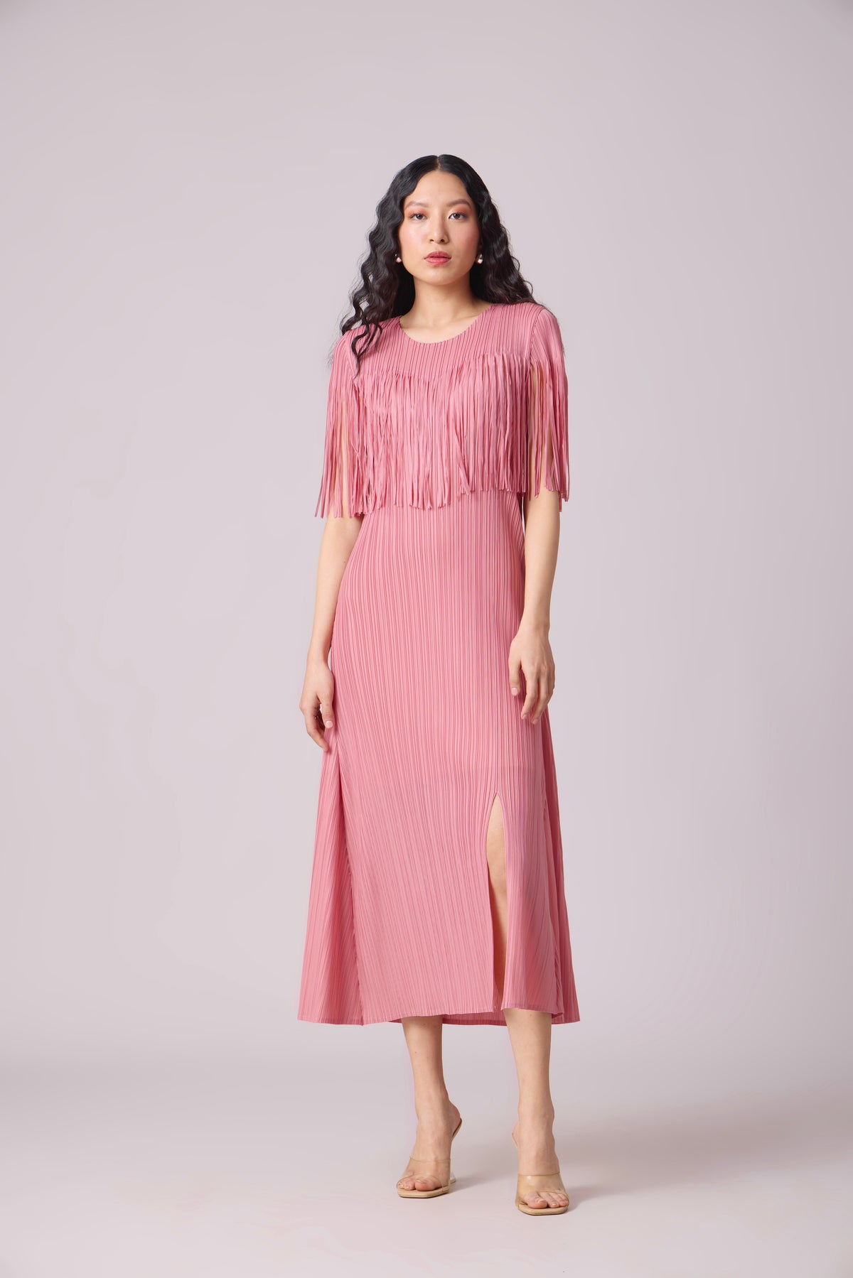 Alisha Fringe Dress - Pink