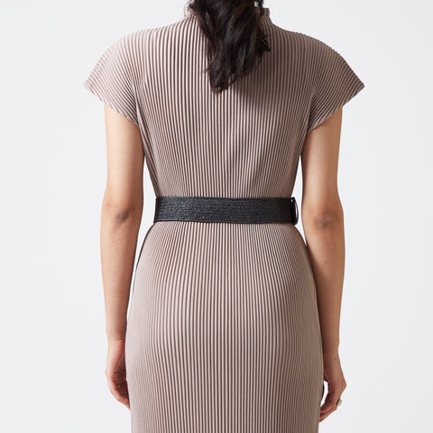 Black elastic rattan wood buckle belt
 Black elastic rattan wood buckle belt