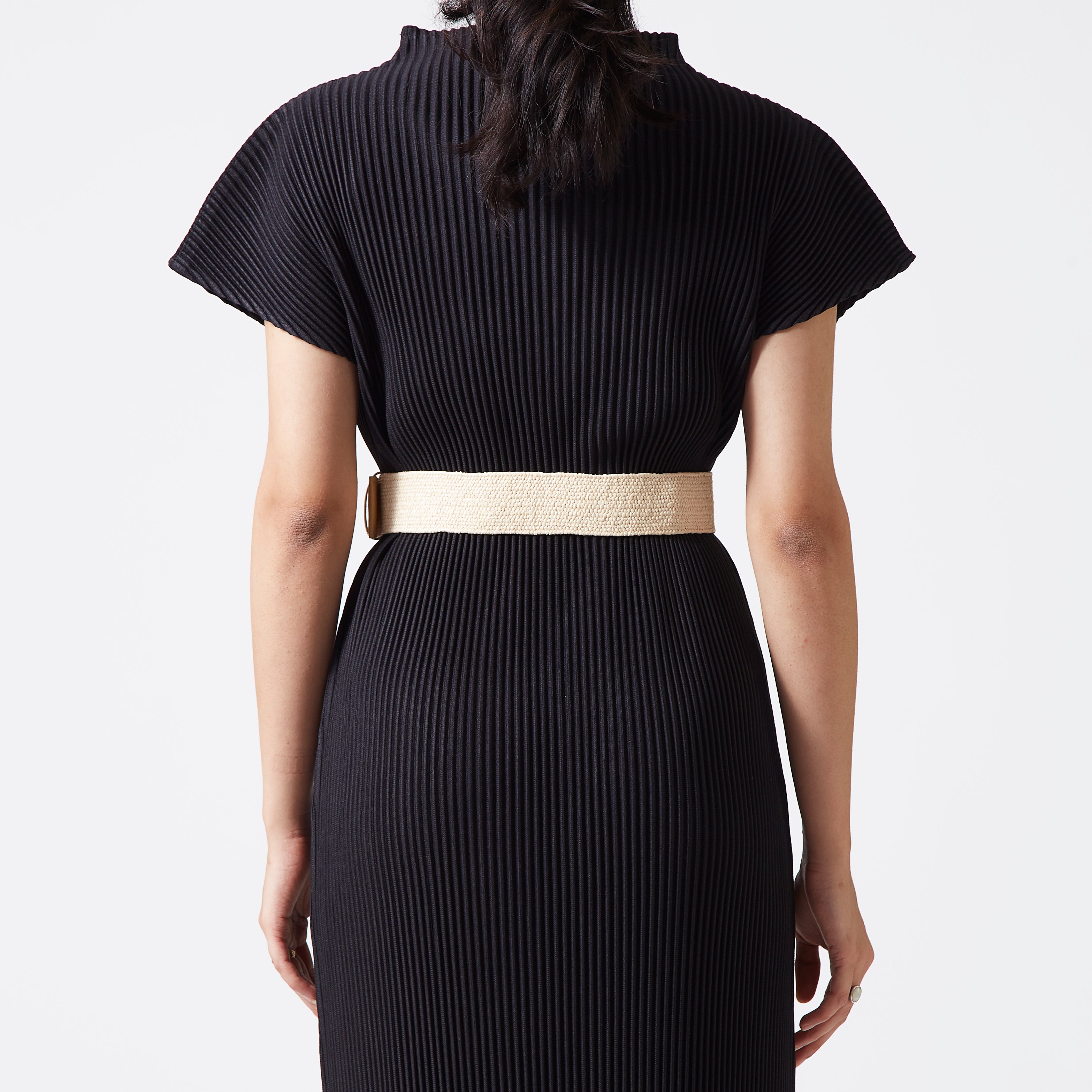 Ivory elastic rattan wood buckle bel
 Ivory elastic rattan wood buckle bel