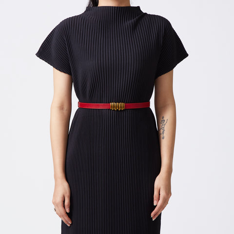 Close-up of Dark Red Buckle Belt.
 Close-up of Dark Red Buckle Belt.