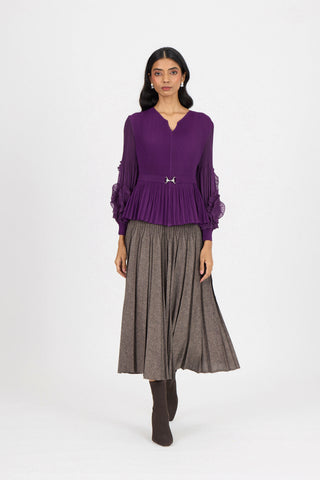 Emery Ruffle Top - Purple