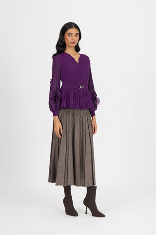 Emery Ruffle Top - Purple