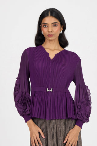 Emery Ruffle Top - Purple