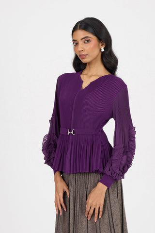 Emery Ruffle Top - Purple