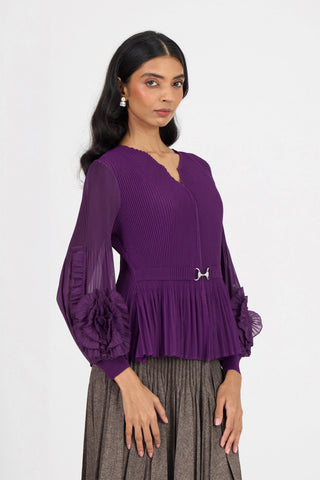 Emery Ruffle Top - Purple