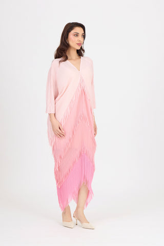 Kimono Fringe Dress - Pink
