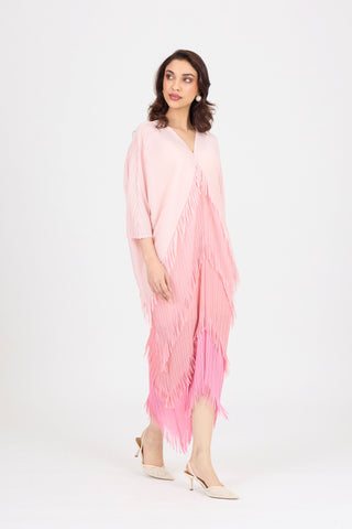 Kimono Fringe Dress - Pink