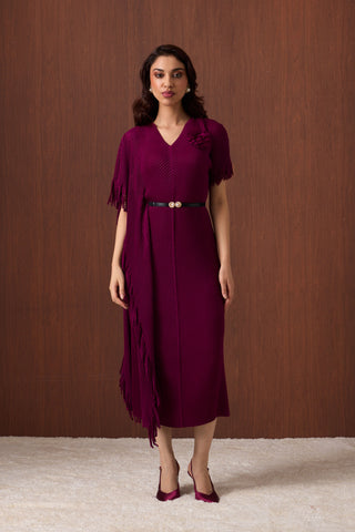 Giselle Drape Dress - Magenta