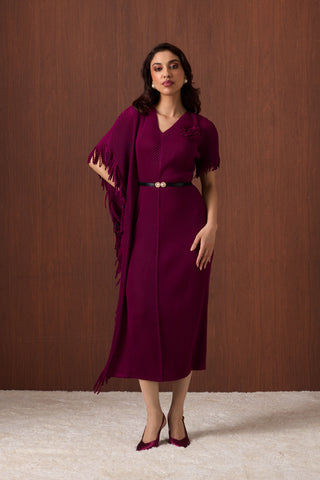 Giselle Drape Dress - Magenta