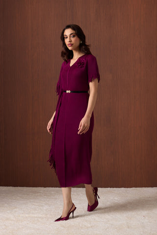 Giselle Drape Dress - Magenta