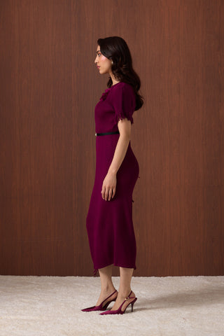 Giselle Drape Dress - Magenta
