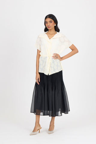 Evelyn Chevron Top - Ivory