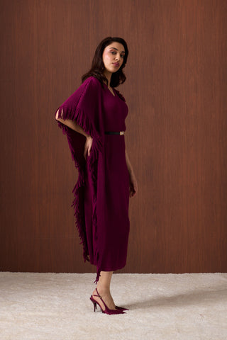 Giselle Drape Dress - Magenta