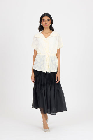 Evelyn Chevron Top - Ivory