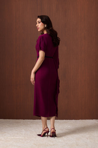Giselle Drape Dress - Magenta