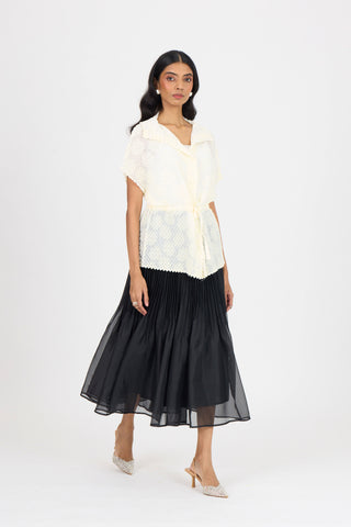Evelyn Chevron Top - Ivory