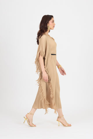 Giselle Drape Dress - Biscuit Beige