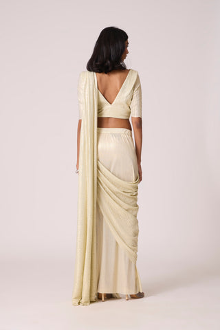 Ahilya Saree with blouse - Light gold