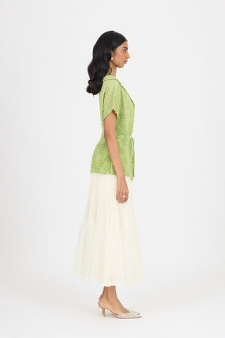 Evelyn Chevron Top - Pale Green