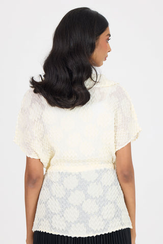 Evelyn Chevron Top - Ivory