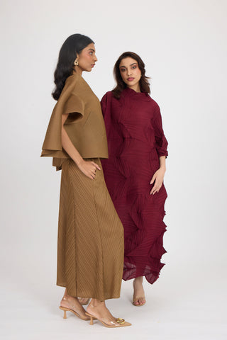 Mona Midi Dress - Maroon