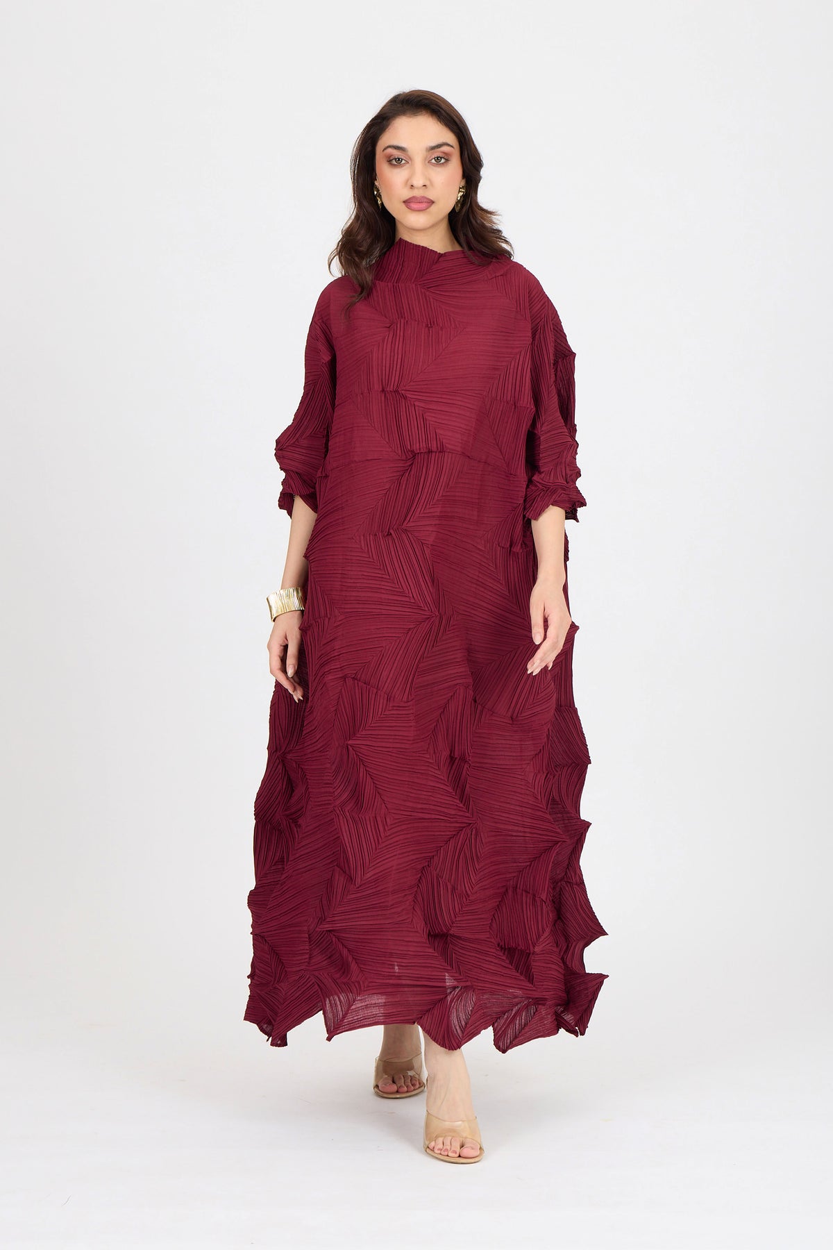 Mona Midi Dress - Maroon