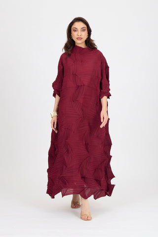 Mona Midi Dress - Maroon
