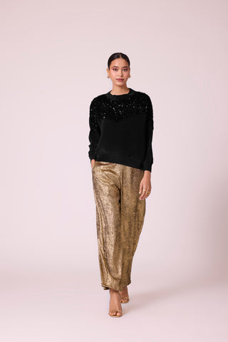 Corene Velvet Top - Black