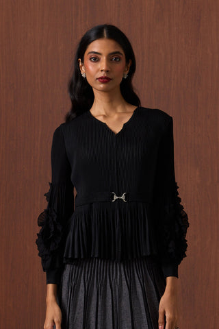 Emery Ruffle Top - Black