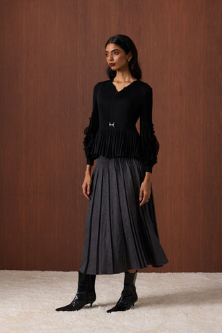 Emery Ruffle Top - Black