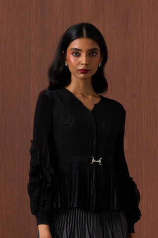 Emery Ruffle Top - Black