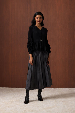 Emery Ruffle Top - Black