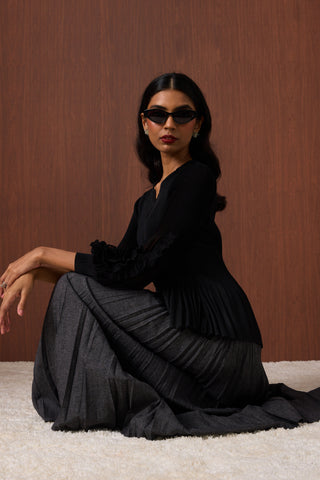 Emery Ruffle Top - Black