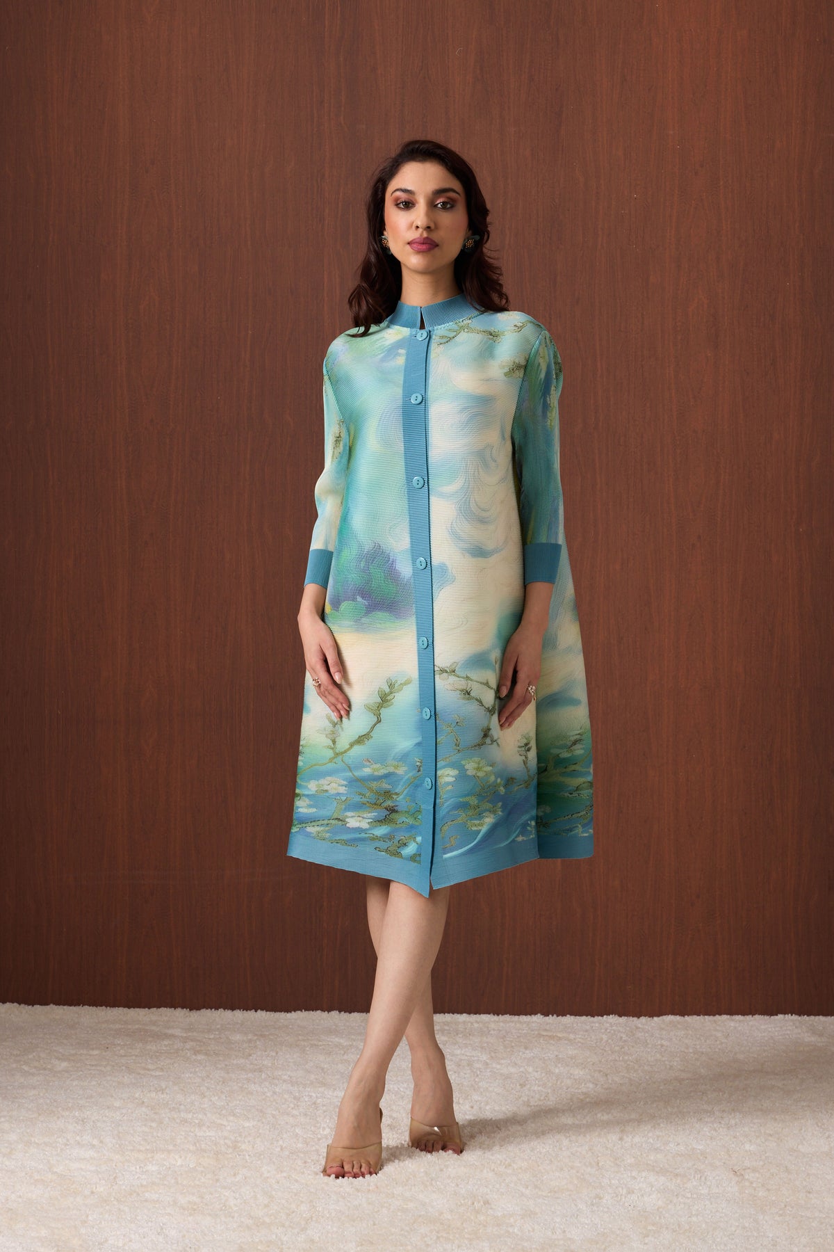 Rory Print Dress - Blue Green