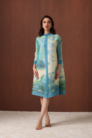 Rory Print Dress - Blue Green