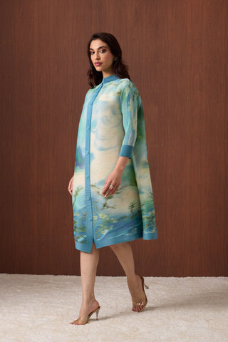 Rory Print Dress - Blue Green