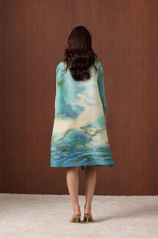 Rory Print Dress - Blue Green