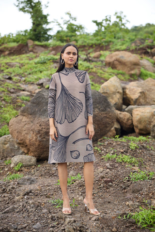 Calli Dress - Taupe & Black