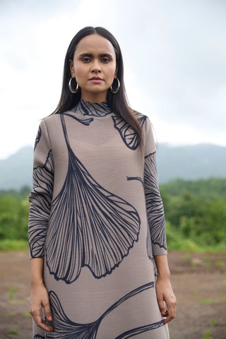 Calli Dress - Taupe & Black