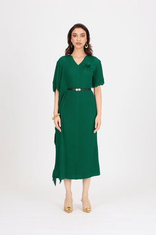Giselle Drape Dress - Green