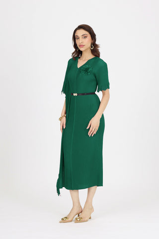 Giselle Drape Dress - Green