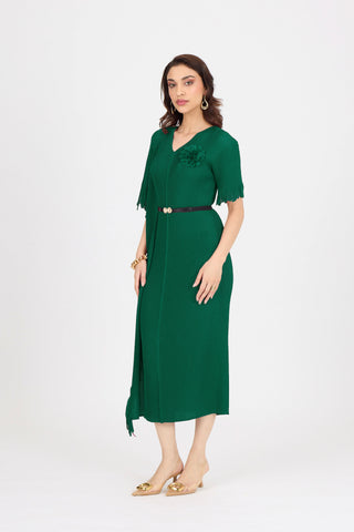 Giselle Drape Dress - Green