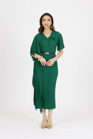 Giselle Drape Dress - Green