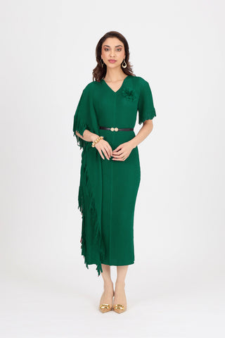Giselle Drape Dress - Green