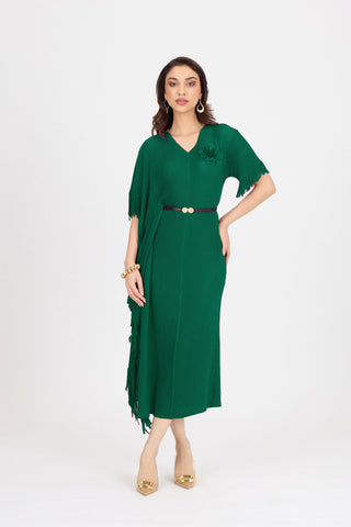 Giselle Drape Dress - Green