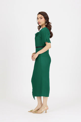 Giselle Drape Dress - Green