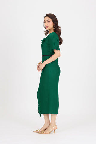 Giselle Drape Dress - Green