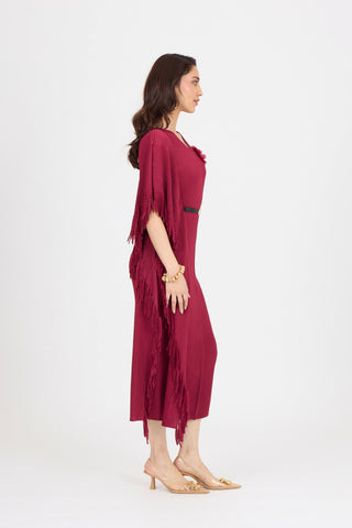 Giselle Drape Dress - Crimson Red
