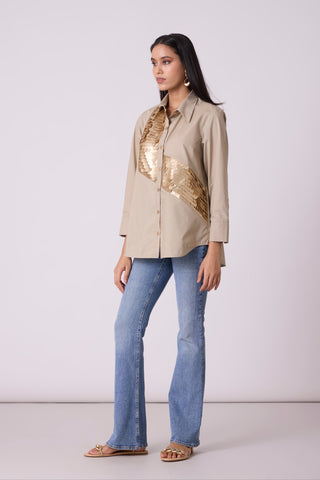 Levi Sequins Shirt - Beige